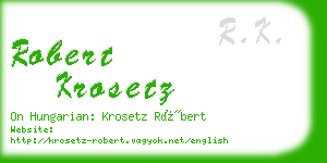 robert krosetz business card